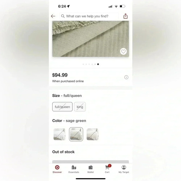 NWT Nate Home by Nate Berkus Matelasse Blanket with Fringe, F/Q, Lichen - Picture 9 of 10